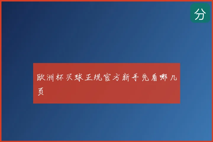 欧洲杯买球正规官方新手先看哪几页