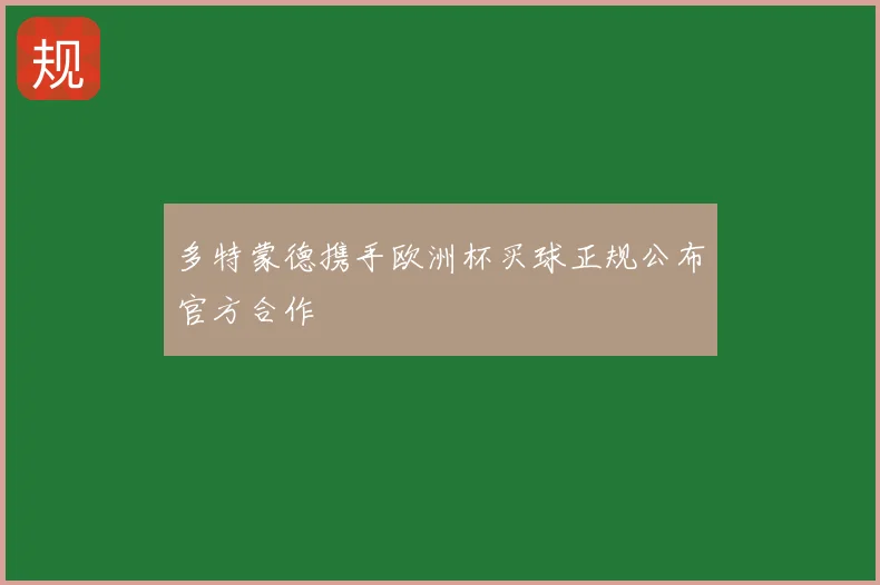 多特蒙德携手欧洲杯买球正规公布官方合作